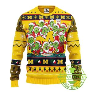 Michigan Wolverines 12 Grinch Xmas Day Ugly Christmas Sweater 1