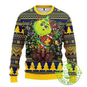 Michigan Wolverines Grinch Hug Ugly Christmas Sweater 1