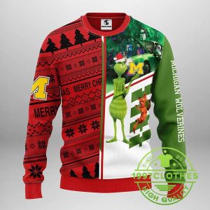 Michigan Wolverines Grinch Scooby doo Ugly Christmas Sweater 1