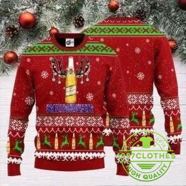 Miller High Life Reinbeer Christmas Ugly Christmas Sweater, Beer Ugly Sweater