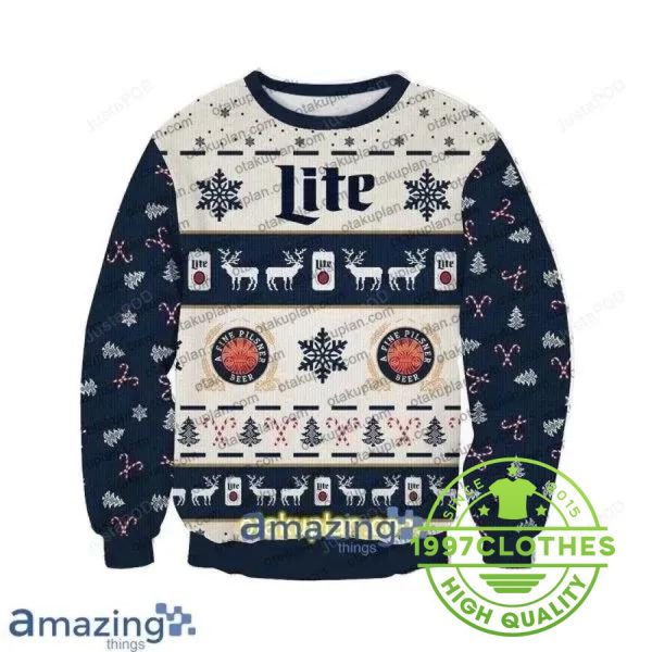 Miller Lite Beer Ugly Christmas Sweater, Miller Lite Sweater, Beer Ugly Sweater