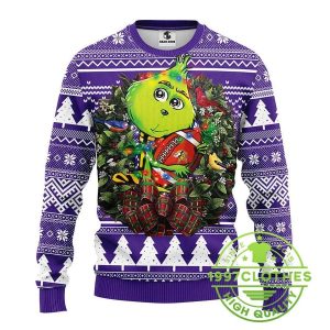 Minnesota Vikings Grinch Hug Ugly Christmas Sweater 1