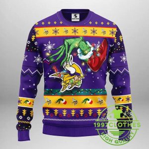 Minnesota Vikings Grinch Ugly Christmas Sweater 1