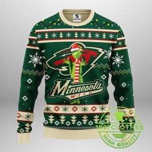 Minnesota Wild Funny Grinch Ugly Christmas Sweater 1