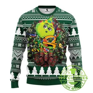 Minnesota Wild Grinch Hug Ugly Christmas Sweater 1