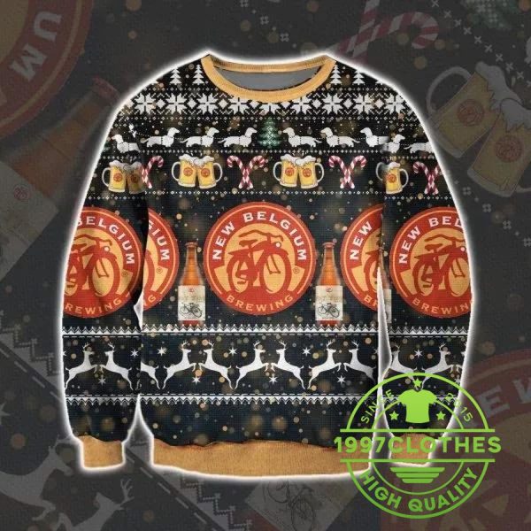 New Belgium Brewing Ugly Christmas Sweater, Beer Ugly Sweater