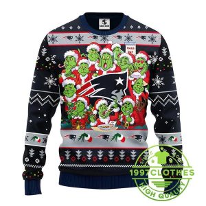 New England Patriots 12 Grinch Xmas Day Ugly Christmas Sweater 1 2