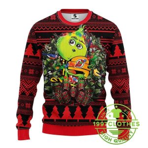 New Jersey Devils Grinch Hug Ugly Christmas Sweater 1