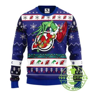 New Jersey Devils Grinch Ugly Christmas Sweater 1