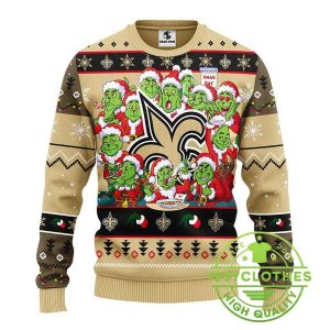 New Orleans Saints 12 Grinch Xmas Day Ugly Christmas Sweater 1 2