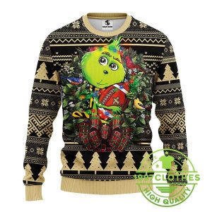 New Orleans Saints Grinch Hug Ugly Christmas Sweater 1