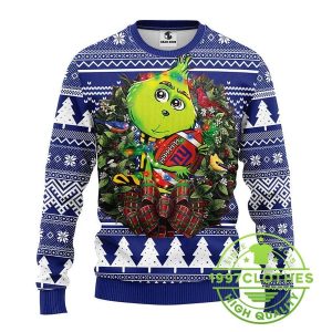 New York Giants Grinch Hug Ugly Christmas Sweater 1