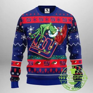 New York Giants Grinch Ugly Christmas Sweater 1