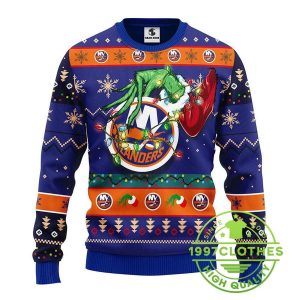 New York Islanders Grinch Ugly Christmas Sweater 1