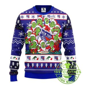 New York Rangers 12 Grinch Xmas Day Ugly Christmas Sweater 1