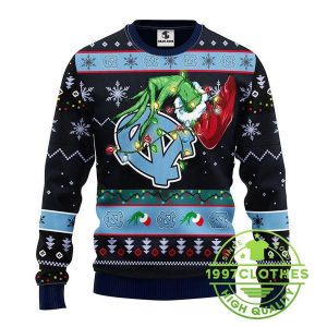 North Carolina Tar Heels Grinch Ugly Christmas Sweater 1