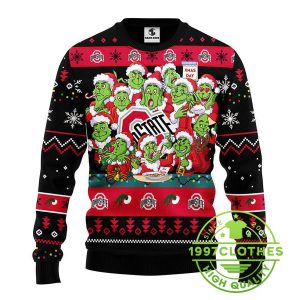 Ohio State Buckeyes 12 Grinch Xmas Day Ugly Christmas Sweater 1