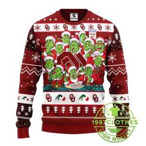 Oklahoma Sooners 12 Grinch Xmas Day Ugly Christmas Sweater 1