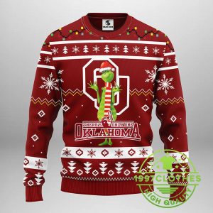 Oklahoma Sooners Funny Grinch Ugly Christmas Sweater 1