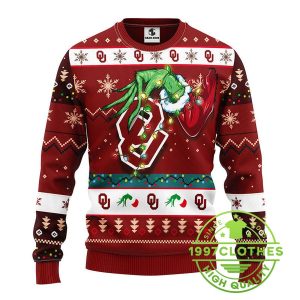 Oklahoma Sooners Grinch Ugly Christmas Sweater 1