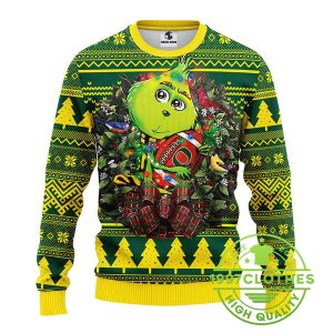 Oregon Ducks Grinch Hug Ugly Christmas Sweater 1