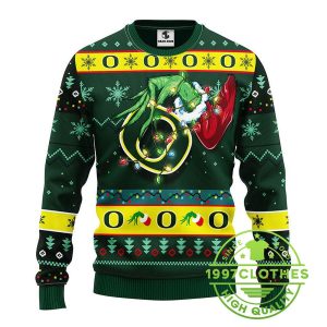 Oregon Ducks Grinch Ugly Christmas Sweater 1