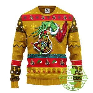 Ottawa Senators Grinch Ugly Christmas Sweater 1