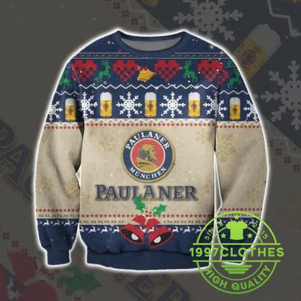 Paulaner Munchen Beer Ugly Christmas Sweater, Beer Ugly Sweater