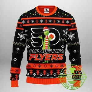 Philadelphia Flyers Funny Grinch Ugly Christmas Sweater 1