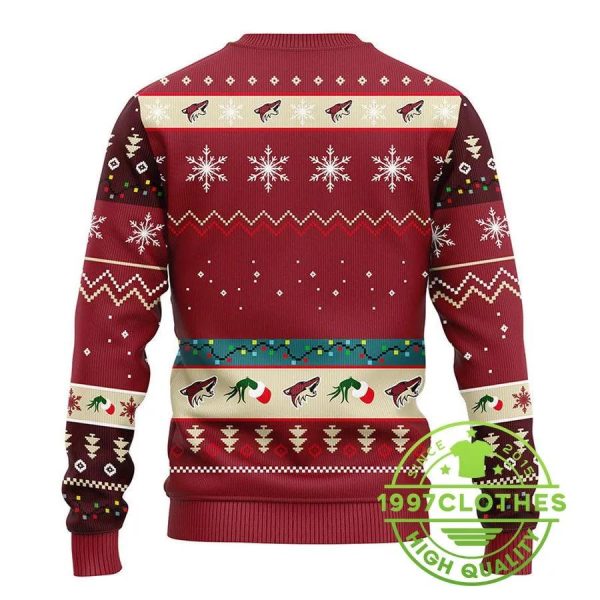 Phoenix Coyotes 12 Grinch Xmas Day Ugly Christmas Sweater, Phoenix Coyotes Ugly Sweater, NHL Ugly Sweater