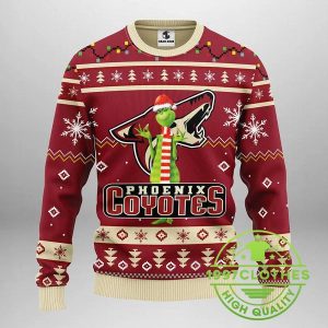 Phoenix Coyotes Funny Grinch Ugly Christmas Sweater 1