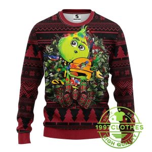 Phoenix Coyotes Grinch Hug Ugly Christmas Sweater 1