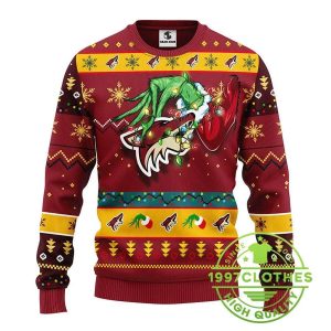 Phoenix Coyotes Grinch Ugly Christmas Sweater 1