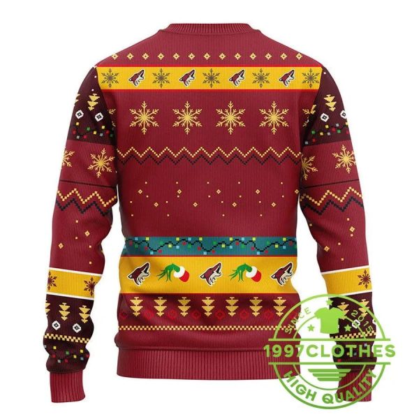 Phoenix Coyotes Grinch Ugly Christmas Sweater, Phoenix Coyotes Ugly Sweater, NHL Ugly Sweater