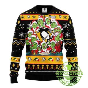 Pittsburgh Penguins 12 Grinch Xmas Day Ugly Christmas Sweater 1