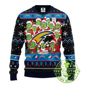 San Diego Chargers 12 Grinch Xmas Day Ugly Christmas Sweater 1