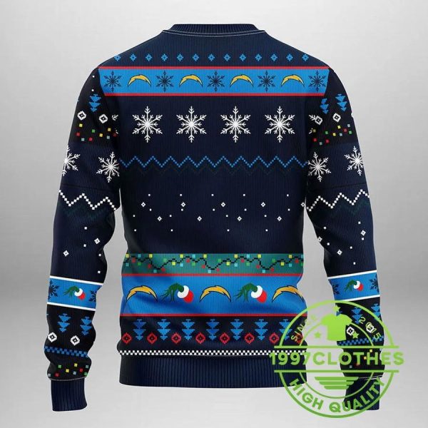 San Diego Chargers Grinch Ugly Christmas Sweater, San Diego Chargers Ugly Sweater, NFL Ugly Sweater