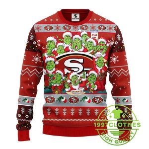 San Francisco 49ers 12 Grinch Xmas Day Ugly Christmas Sweater 1 2