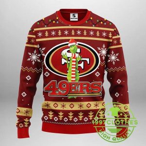 San Francisco 49ers Funny Grinch Ugly Christmas Sweater 1