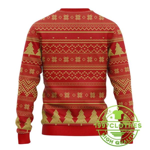 San Francisco 49ers Grinch Hug Ugly Christmas Sweater, San Francisco 49ers Ugly Sweater, NFL Ugly Sweater