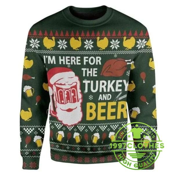 Santa Ugly Christmas Sweater, Beer Ugly Sweater