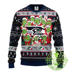 Seattle Seahawks 12 Grinch Xmas Day Ugly Christmas Sweater 1 2