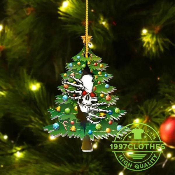 Skull Come Out From Xmas Tree Christmas Ornament, Skull Christmas Decorations