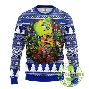 St Louis Blues Grinch Hug Ugly Christmas Sweater 1