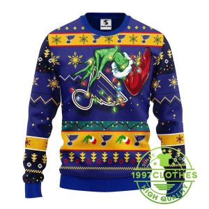 St Louis Blues Grinch Ugly Christmas Sweater 1