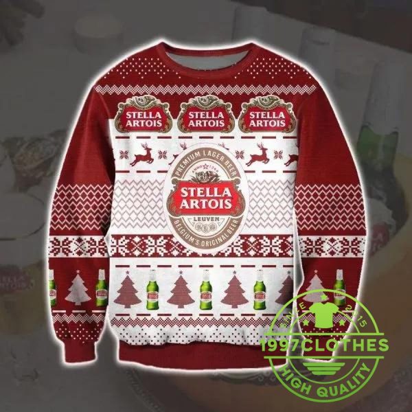 Stella Artois Beer Ugly Sweater, Stella Artois Ugly Christmas Sweater, Beer Ugly Sweater