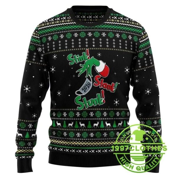 Stink Stank Stunk Grinch Ugly Christmas Sweater, Christmas Grinch Sweater, Grinch Holiday Sweater