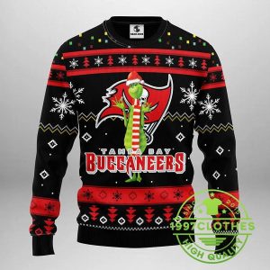 Tampa Bay Buccaneers Funny Grinch Ugly Christmas Sweater 1