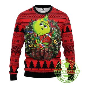 Tampa Bay Buccaneers Grinch Hug Ugly Christmas Sweater 1