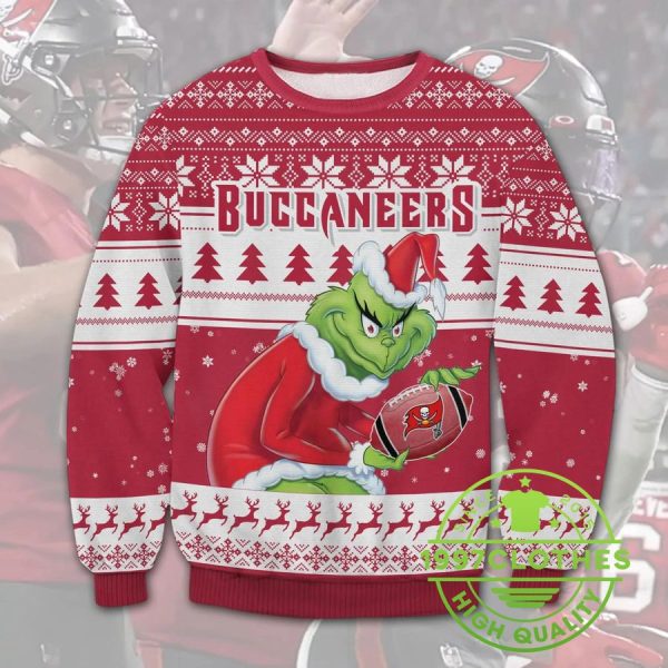 Tampa Bay Buccaneers Grinch Stolen Christmas Ugly Sweater, Tampa Bay Buccaneers Ugly Sweater, NFL Ugly Sweater